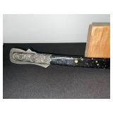 Sword - Ornate Decorative With Silver Filigree, Blue Tassel, Lacquer Scabbard