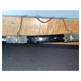 Sword - Ornate Decorative With Silver Filigree, Blue Tassel, Lacquer Scabbard