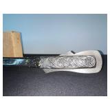 Sword - Ornate Decorative With Silver Filigree, Blue Tassel, Lacquer Scabbard