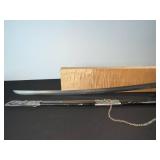 Sword - Ornate Decorative With Silver Filigree, Blue Tassel, Lacquer Scabbard