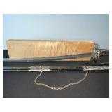 Sword - Ornate Decorative With Silver Filigree, Blue Tassel, Lacquer Scabbard