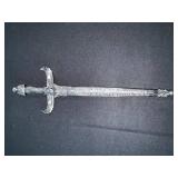 Dagger with Winged Crossguard and Engraved Hilt in Display Box