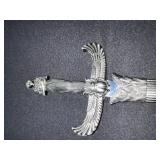 Dagger with Winged Crossguard and Engraved Hilt in Display Box