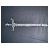 Dagger with Winged Crossguard and Engraved Hilt in Display Box