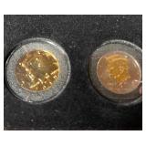 US Colorized Presidential Coin Set - 4 Gold-Tone Coins in Red Display Case