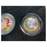 US Colorized Presidential Coin Set - 4 Gold-Tone Coins in Red Display Case