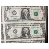 Framed Dollar Bill Wall Art - Gridded One-Dollar Note Print in Black Frame