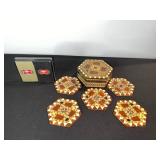 Stretch Beaded Belt - Geometric Mosaic Beadwork, Adjustable Fashion Accessory