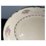Homer Laughlin Vintage Oval Scalloped Serving Platter - Floral Edge
