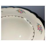 Homer Laughlin Vintage Oval Scalloped Serving Platter - Floral Edge