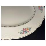 Homer Laughlin Vintage Oval Scalloped Serving Platter - Floral Edge