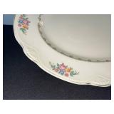 Homer Laughlin Vintage Oval Scalloped Serving Platter - Floral Edge