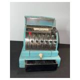 Tom Thumb Turquoise Vintage Toy Cash Register - 1c-50c Levers, No Sale
