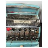 Tom Thumb Turquoise Vintage Toy Cash Register - 1c-50c Levers, No Sale