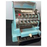 Tom Thumb Turquoise Vintage Toy Cash Register - 1c-50c Levers, No Sale