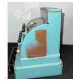 Tom Thumb Turquoise Vintage Toy Cash Register - 1c-50c Levers, No Sale
