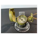 Vintage U.S. Army Lensatic Compass Olive Drab - Flip Cover, Lanyard, Military Surplus