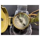 Vintage U.S. Army Lensatic Compass Olive Drab - Flip Cover, Lanyard, Military Surplus
