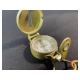 Vintage U.S. Army Lensatic Compass Olive Drab - Flip Cover, Lanyard, Military Surplus