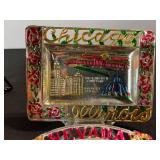 Vintage Souvenir Ash Tray Set - Colorado, Chicago, Nevada Enamel