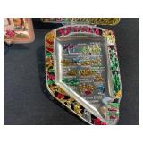 Vintage Souvenir Ash Tray Set - Colorado, Chicago, Nevada Enamel
