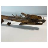 Vintage Tribal Hand-Carved Dragon-Head Wooden Staff