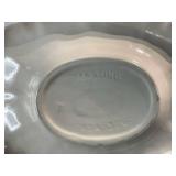 Red Wing Leaf-Relief Platter - 16 1/2 in - Cream Glaze - USA