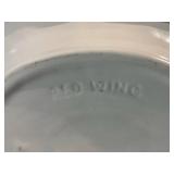 Red Wing Leaf-Relief Platter - 16 1/2 in - Cream Glaze - USA