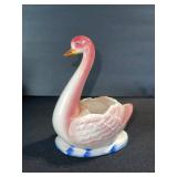 Blue & White Carriage Scene Porcelain Figurine - Pink Swan, Mask Jar, Strawberry Creamer, Napkin Ring Set 6