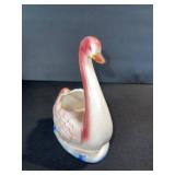 Blue & White Carriage Scene Porcelain Figurine - Pink Swan, Mask Jar, Strawberry Creamer, Napkin Ring Set 6