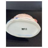 Blue & White Carriage Scene Porcelain Figurine - Pink Swan, Mask Jar, Strawberry Creamer, Napkin Ring Set 6