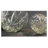 Crystal Glass Bowls - Floral Engraved Cut Pattern (2-Piece)