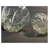 Crystal Glass Bowls - Floral Engraved Cut Pattern (2-Piece)