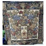 Heraldic Crest Tapestry Wall Hanging with Fleur-de-lis Shield