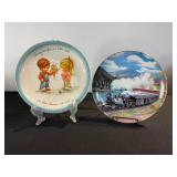 Autumn in New England Fogg & Steam Plate (Howard Fogg) & Let Them Blossom into Deeds Plate (Decorative Plates) (Lot of 2)