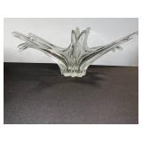 Starburst Glass Centerpiece Sculpture - Clear Crystal (Approx 20in Wide)