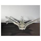 Starburst Glass Centerpiece Sculpture - Clear Crystal (Approx 20in Wide)