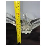 Starburst Glass Centerpiece Sculpture - Clear Crystal (Approx 20in Wide)