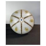 Vintage Daisy Floral Glass Ceiling Light Shade - Gold Chain Grid, 9in