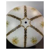 Vintage Daisy Floral Glass Ceiling Light Shade - Gold Chain Grid, 9in