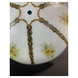 Vintage Daisy Floral Glass Ceiling Light Shade - Gold Chain Grid, 9in