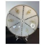 Vintage Daisy Floral Glass Ceiling Light Shade - Gold Chain Grid, 9in