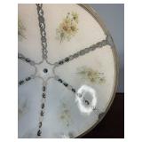 Vintage Daisy Floral Glass Ceiling Light Shade - Gold Chain Grid, 9in