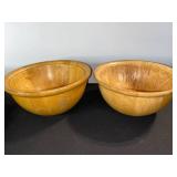 Wooden Bowls - Set of 2 Honey Maple Finish 9-10 in Diameter