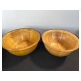 Wooden Bowls - Set of 2 Honey Maple Finish 9-10 in Diameter