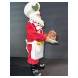 Santa Claus Figurine with Cake Plate & Ceramic Reindeer Cookie Jar