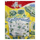 Colorful Colorado Map Bandana - Vintage Colorado State Print Textile