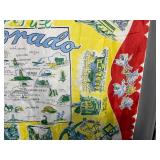 Colorful Colorado Map Bandana - Vintage Colorado State Print Textile