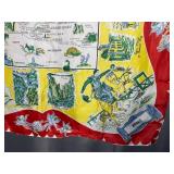 Colorful Colorado Map Bandana - Vintage Colorado State Print Textile