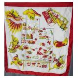 Utah The Friendly State Map Souvenir Scarf - Colorful Border Design